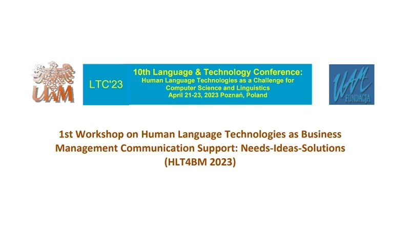 Dr Piotr Odrakiewicz współprzewodniczącym naukowego workshopu "Human Language Technologies as Business Management Communication Support"