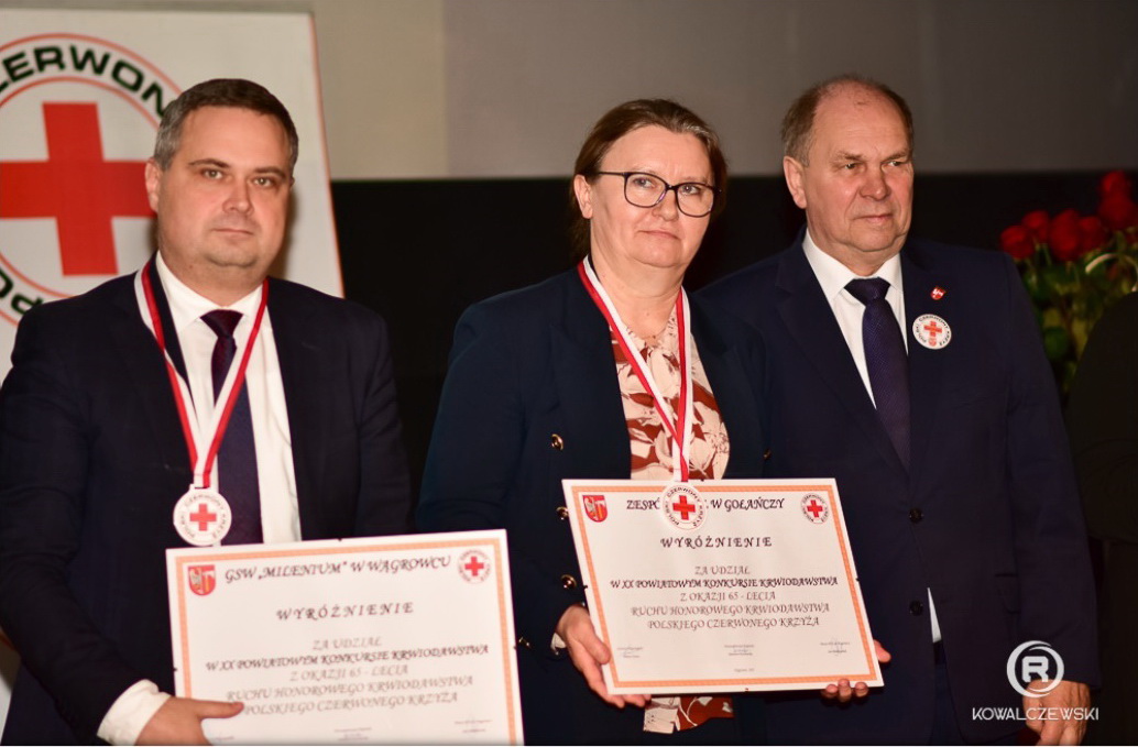 Filia GSW Milenium wyróżniona podczas jubileuszowej gali Ruchu Honorowego Krwiodawstwa