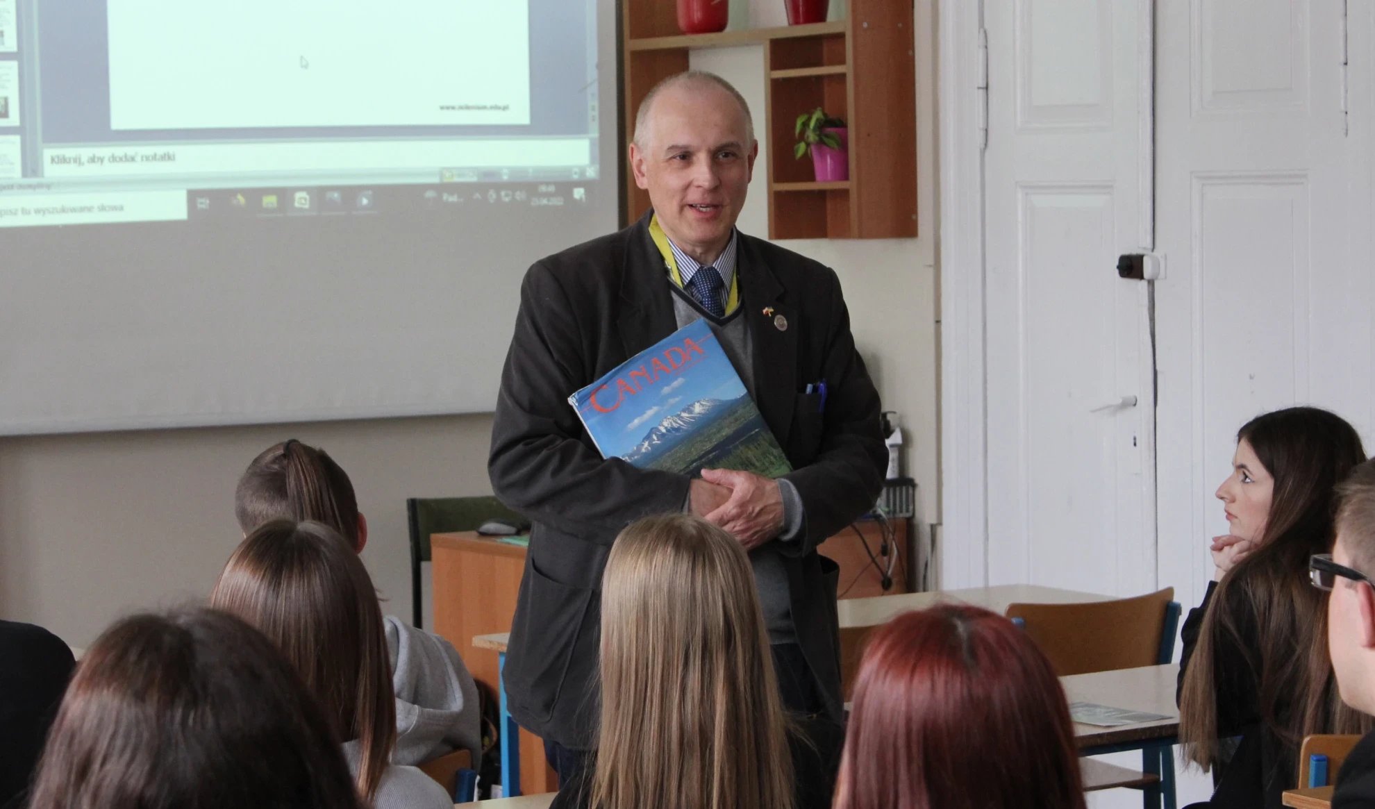 Wykład otwarty dr. Piotra Odrakiewicza w II Liceum Ogólnokształcącym im. Dąbrówki w Gnieźnie
